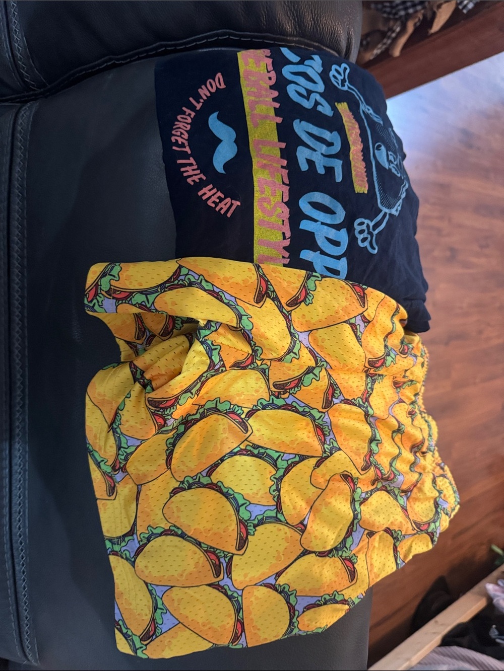 Men's Yellow Taco Print Short-Sleeve Shirt